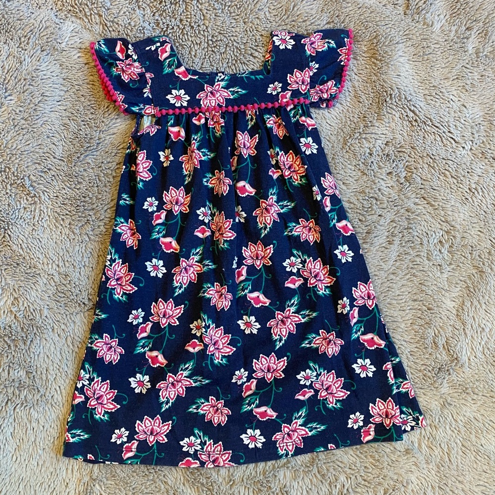 Harper Canyon Floral Dress w/ Pink Trim